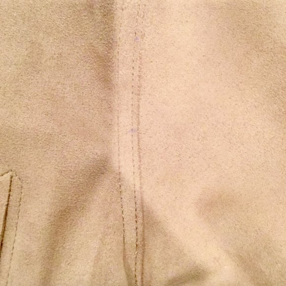 Zara Men's Faux Suede Bomber Jacket Beige Sz XS - Picture 10 of 11